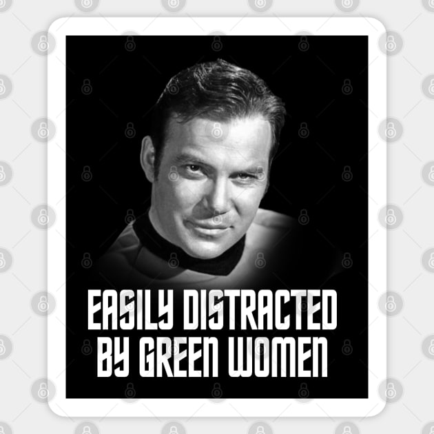 Star Trek - easily distracted by greeen women Sticker by ROBZILLA